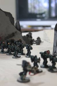 A10 - Some of the Assault Marines weren't fast enough, however, and are brought own by melta fire.JPG