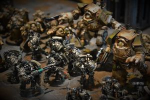 The Death Guard and Iron Hands clash in the Manufactorum